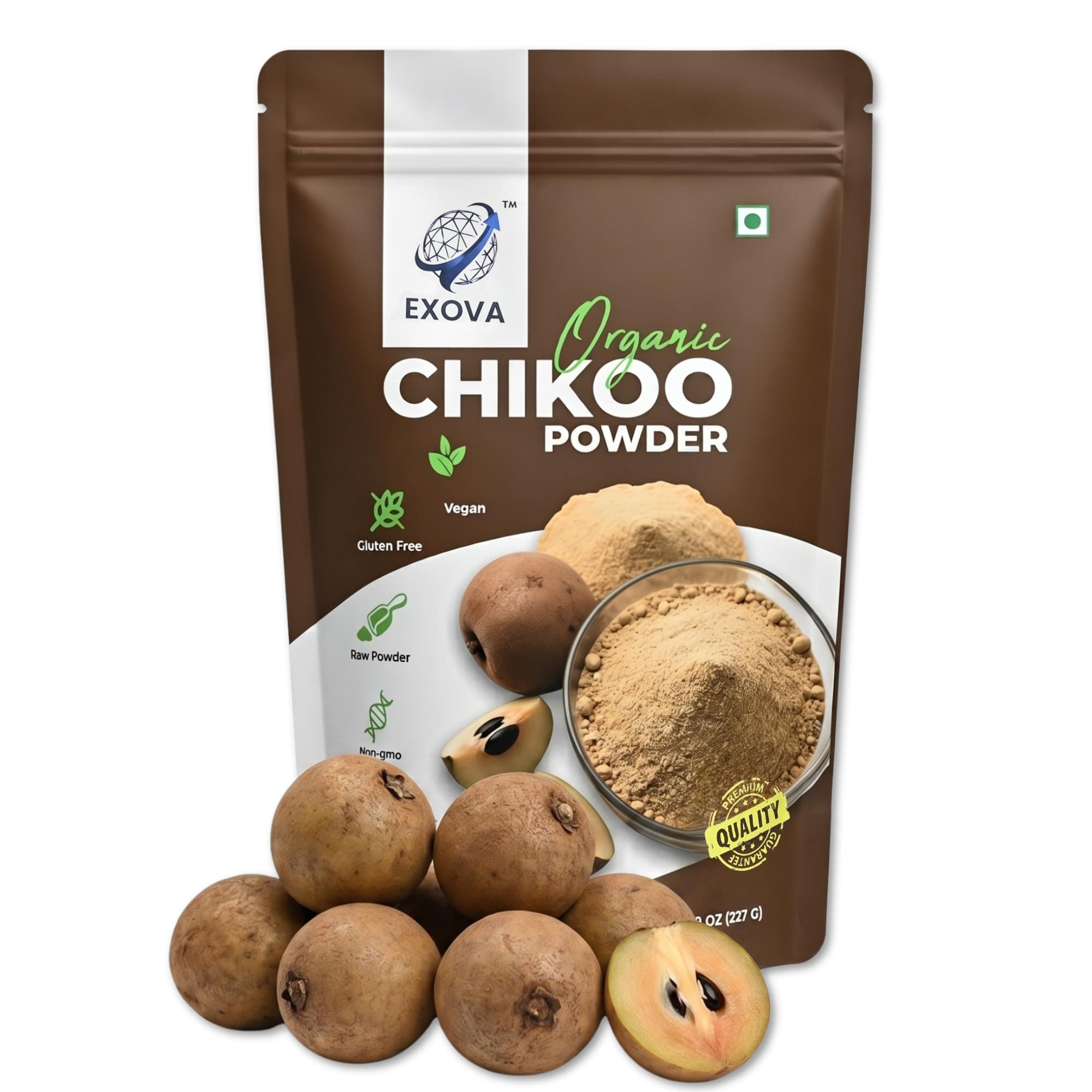 EXOVA Organic Chikoo Powder (Sapota)